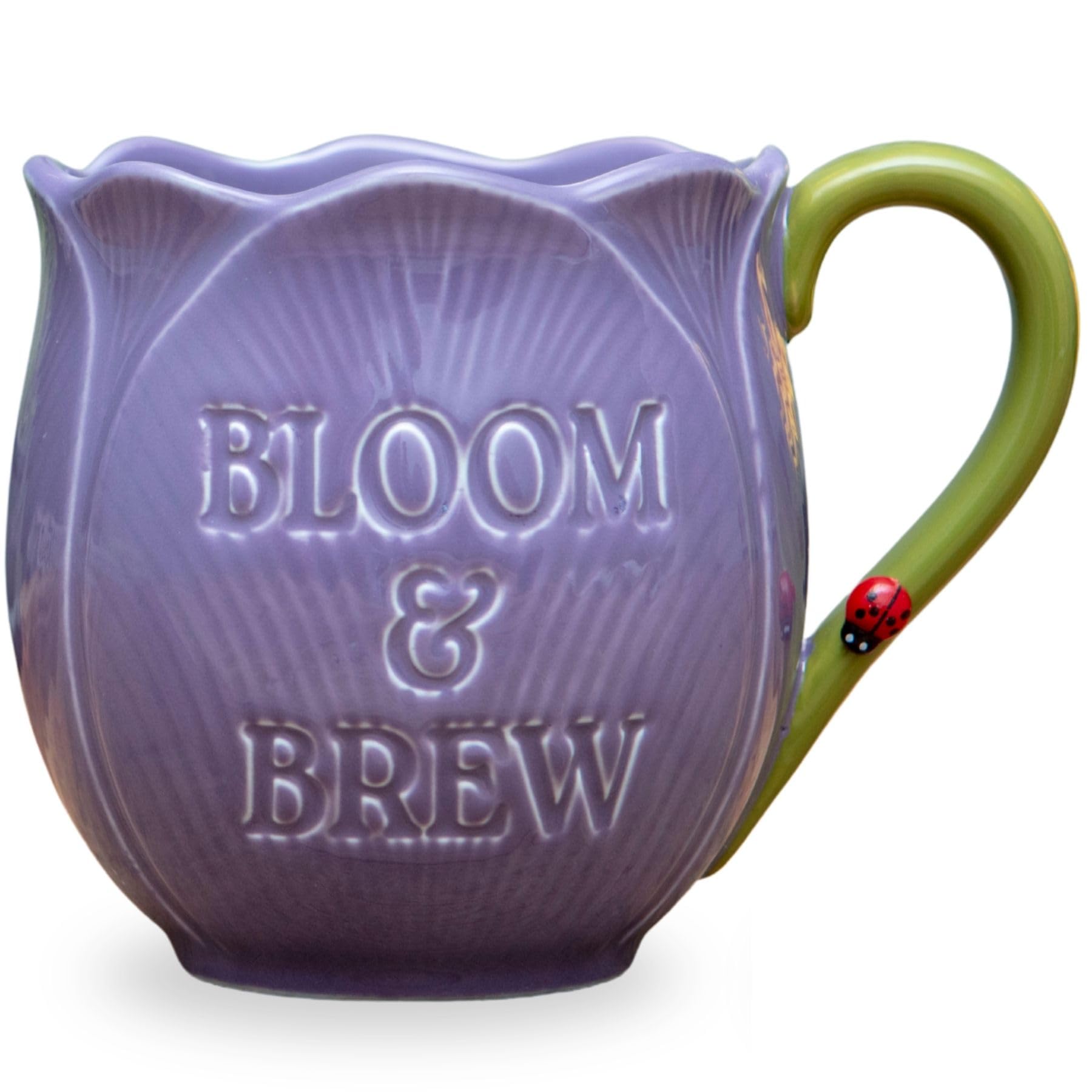 Boxer Gifts Women's Purple Bloom & Brew Tulip Flower Mug – Unusual Gardening Gift, Cute Ceramic Coffee Cup, Plant Presents For
