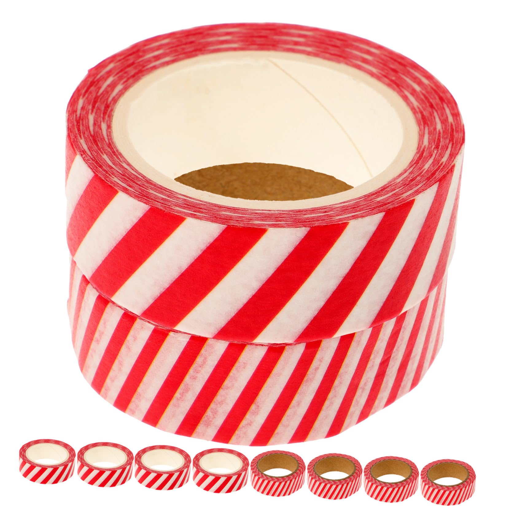 50rollos Cintas De Papel Decorativas Navideñas Washi Tape Rayas para Envolver y Manualidades De Navidad