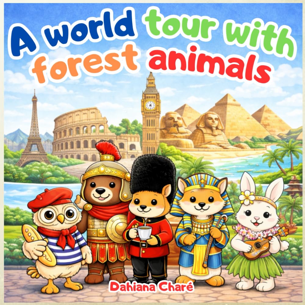 A World Tour with Forest Animals: A Coloring Book of Cute Forest Animals Exploring Famous Cities Around the World (Friends of the Forest: A World to Color)