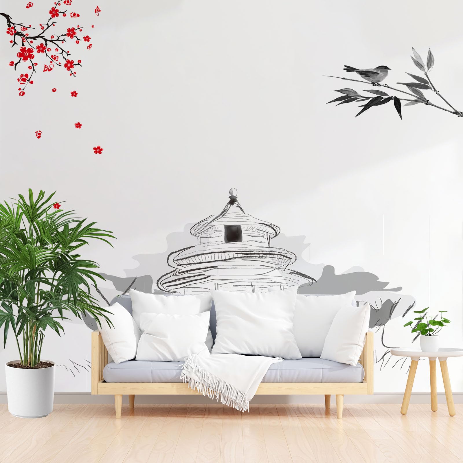 Papier peint panoramique chinois 450x315cm intissé poster mural salon