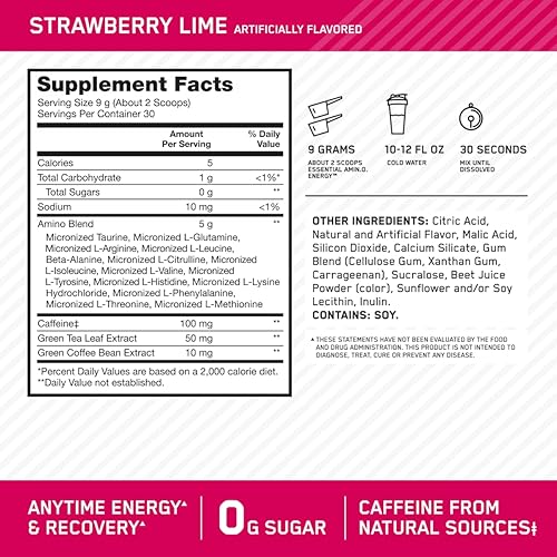 Miniatura 121 de Optimum Nutrition Amino Energy - Polvo energético para antes del entrenamiento con té verde, BCAA, aminoácidos, extracto de café verde, sabor