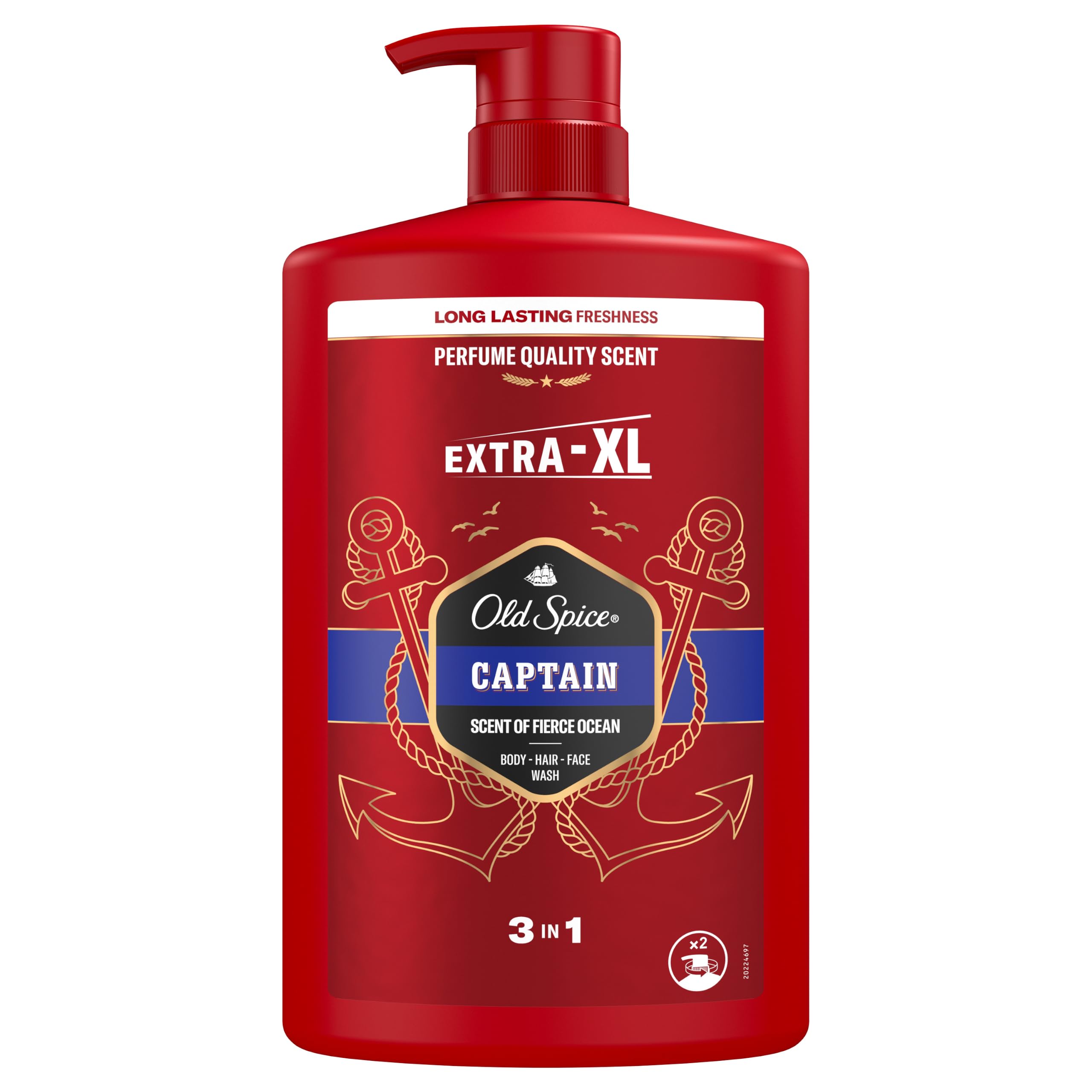 Old Spice Captain 3 in 1 Bagnoschiuma & Shampoo 1000 ml