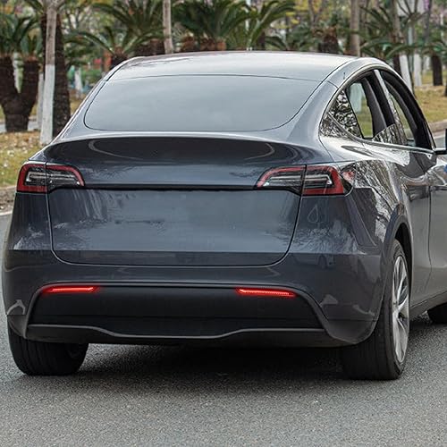 Miniatura 6 de BINQIGOO Luces reflectoras LED de parachoques trasero para Tesla modelo Y 2021-2023 funciona como luz de freno DRL con señal de giro secuencial