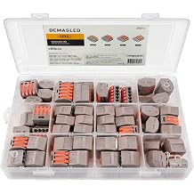 85 Pcs Compact Wire Connectors with 2, 3, 4, and 5 Lever Terminals, Fast Clip Splice Connector Kit, Reliable Electrical Splicing for Solid and Stranded Wires