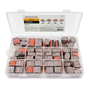 85 Pcs Compact Wire Connectors with 2, 3, 4, and 5 Lever Terminals, Fast Clip Splice Connector Kit, Reliable Electrical Splicing for Solid and Stranded Wires