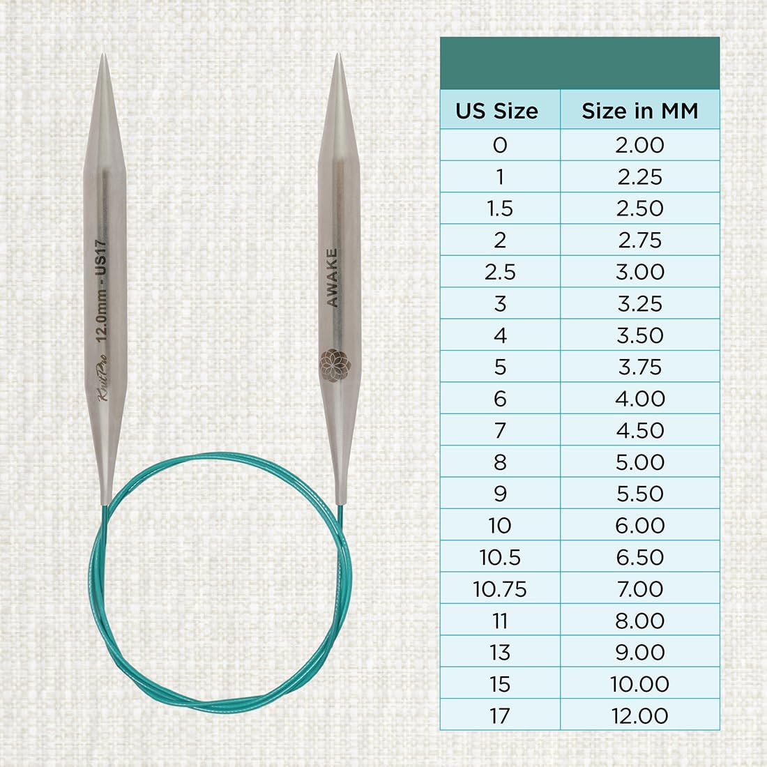 KnitPro The Mindful Collection Fixed Circular Needles 40" (100cm) | US Size 17 (12mm)