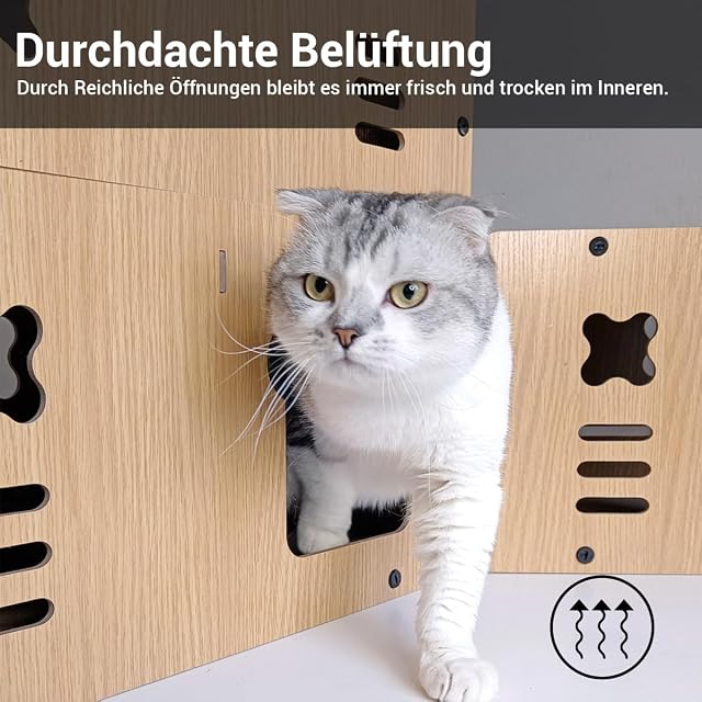Foto 6 de 7 de Heikoeco Cueva para gatos con tabla rascadora, casa para gatos XXL, interior de cartón