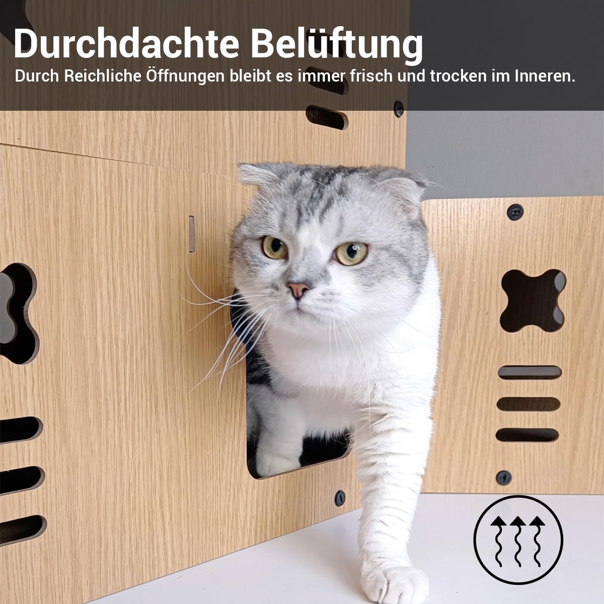 Katzenhöhle mit Kratzbrett, XXL Katzenhaus Indoor aus Pappe, Kratzpappe für Katzen, Kratzpad Lounge, Langlebiges Katzenspielzeug 55 * 29 * 28cm (Katzenkopf)