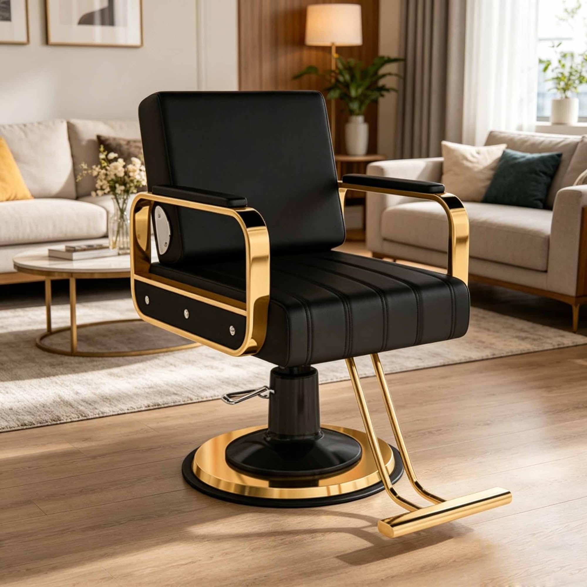 Poltrone da Barbiere, Poltrona Regolabile per Parrucchieri e stilisti - Seduta Ampia (83-93 cm) - Attrezzatura Professionale per Spa e Centri estetici per Uso Domestico e in Salone