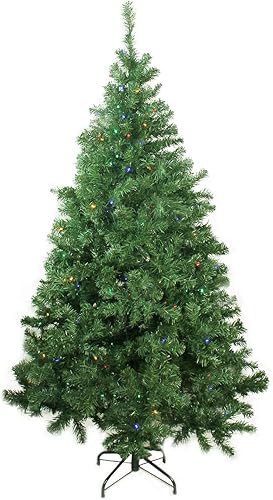 Northlight Árbol de Navidad artificial de pino clásico preiluminado de 6 pulgadas, luces LED multicolor