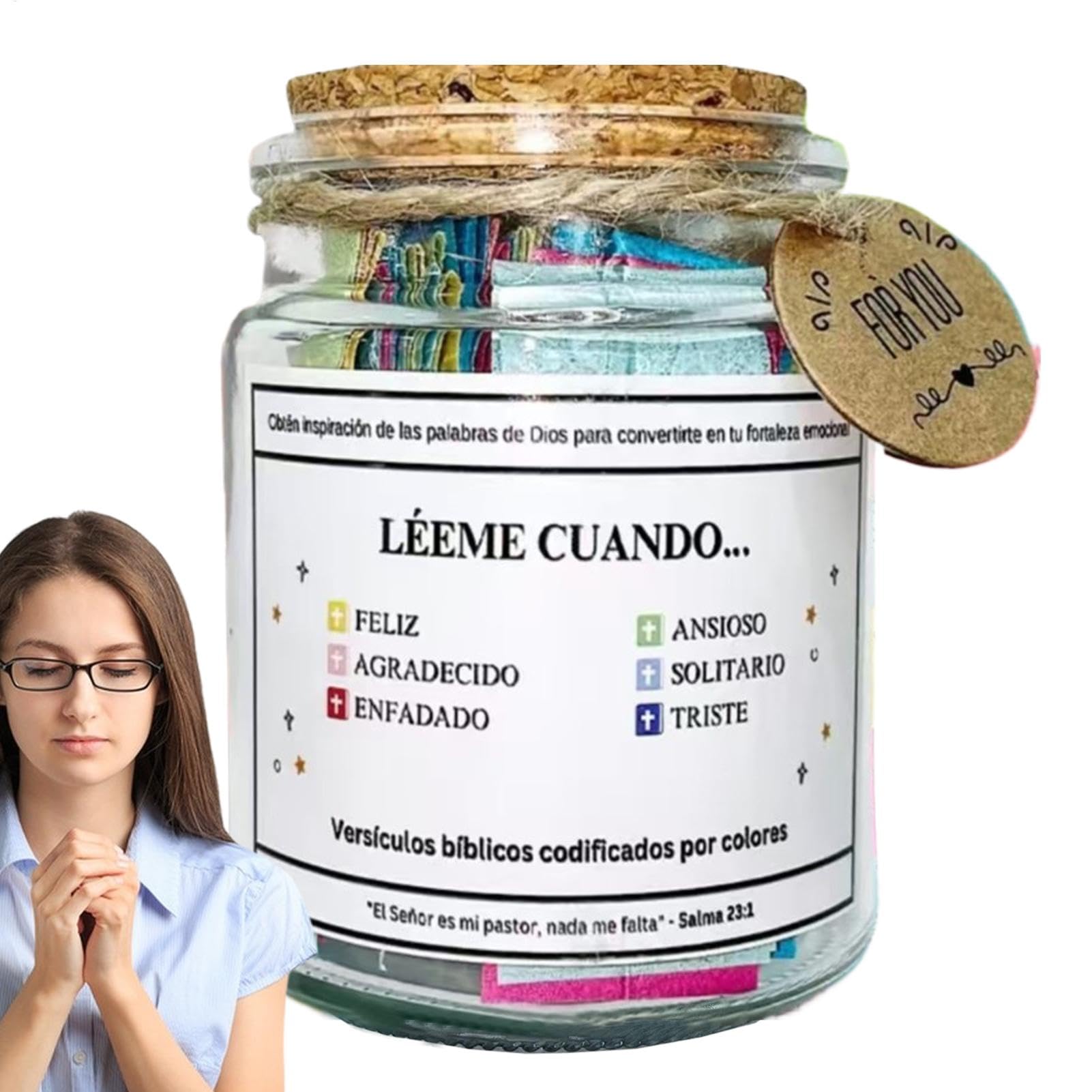Genérico Tarro De Versículos Bíblicos En Español - Léame Cuando Tarros De Vidrio Para Oración De Las Escrituras Con Coloridos Versículos
