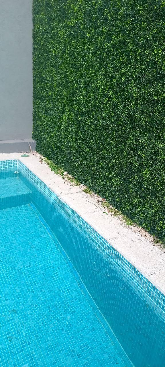 Jardín Vertical Artificial Exterior o Interior - Pack 8 Paneles 50x50 cm (2m²) - Planta Artificial para Pared Moderno - Muro Vegetal - Proteccion UV - Boj Artificial Decoración