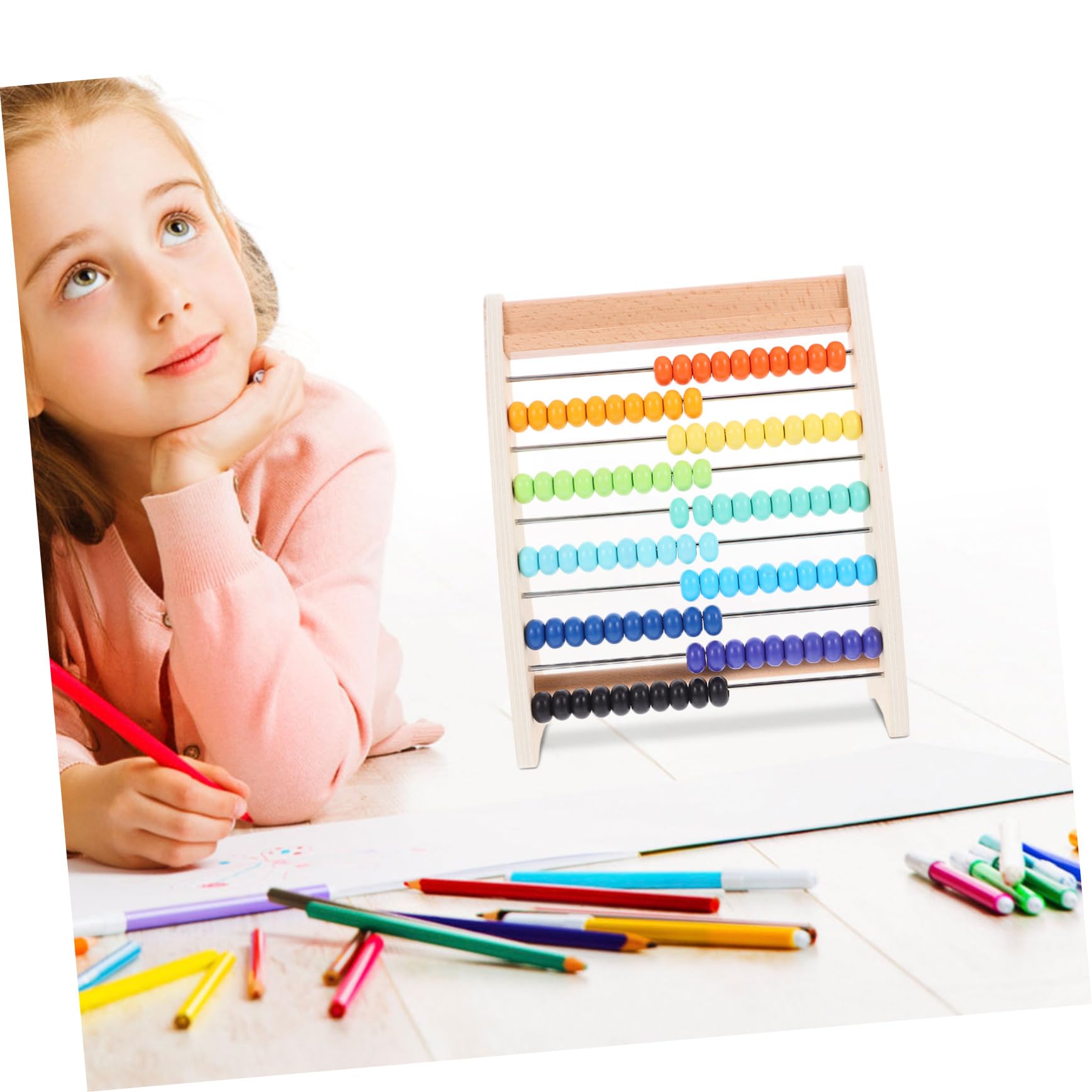 Didiseaon Ábaco de Madera para Niños 13 Niveles, Herramienta Didáctica para Coordinación Mano- y Desarrollo de Habilidades de Cálculo