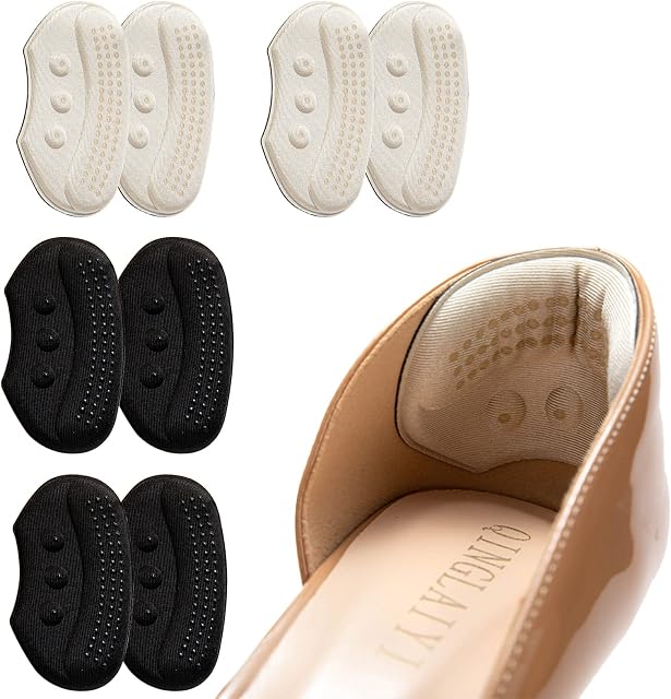 4-6 Pairs Heel Cushion,Heel Grip Shoes Too Big,Self-Adhesive Heel Cushion,Anti-Slip Heel Pads,Shoe Insoles for Ladies Liners Heel Blister Protectors for Women Men, Fit and Comfort (4 Pair style02)