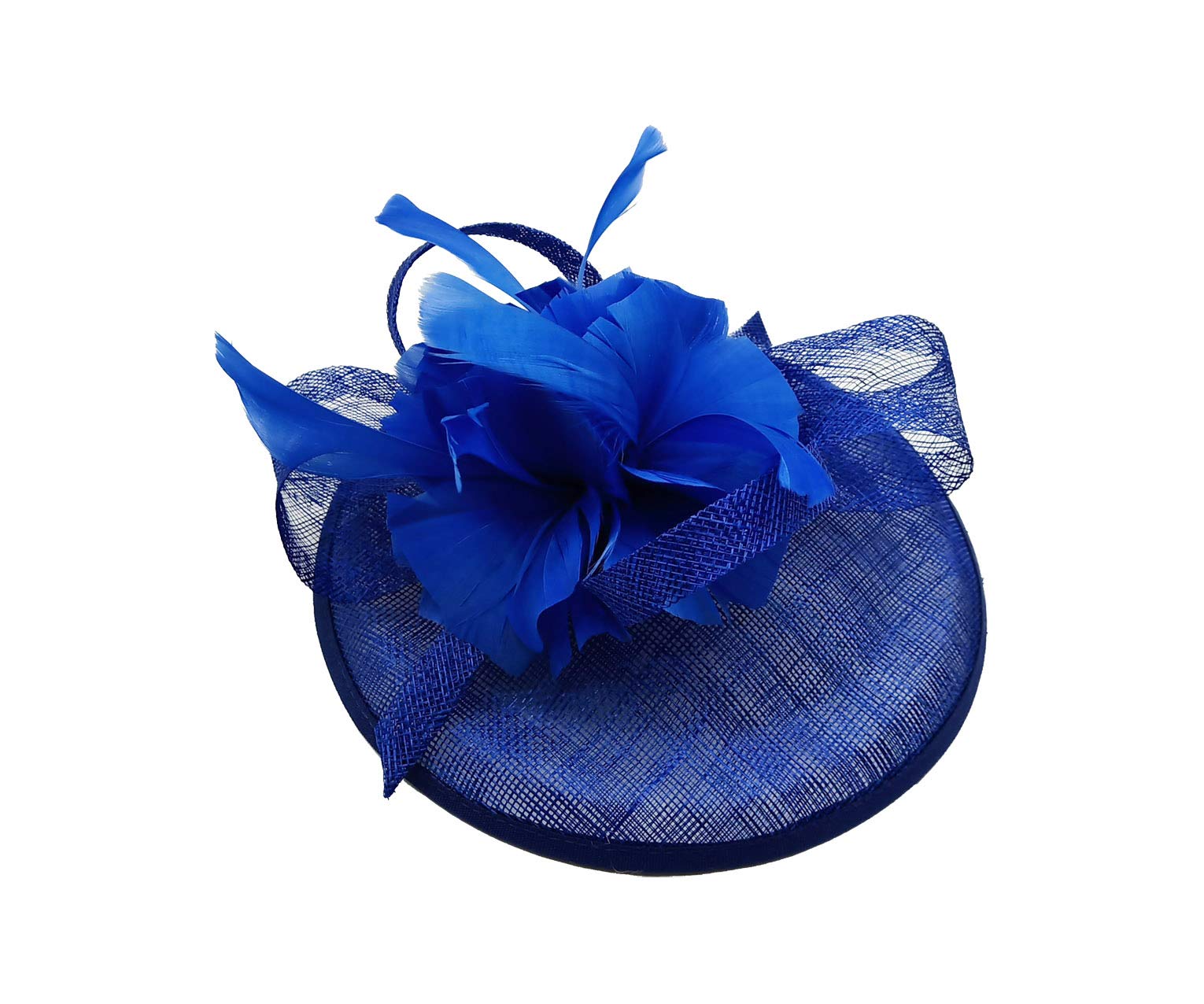Finecy In New Women Ladies Feather Pillbox Fascinator Headband Wedding Royal Ascot Formal Race (Royal Blue)