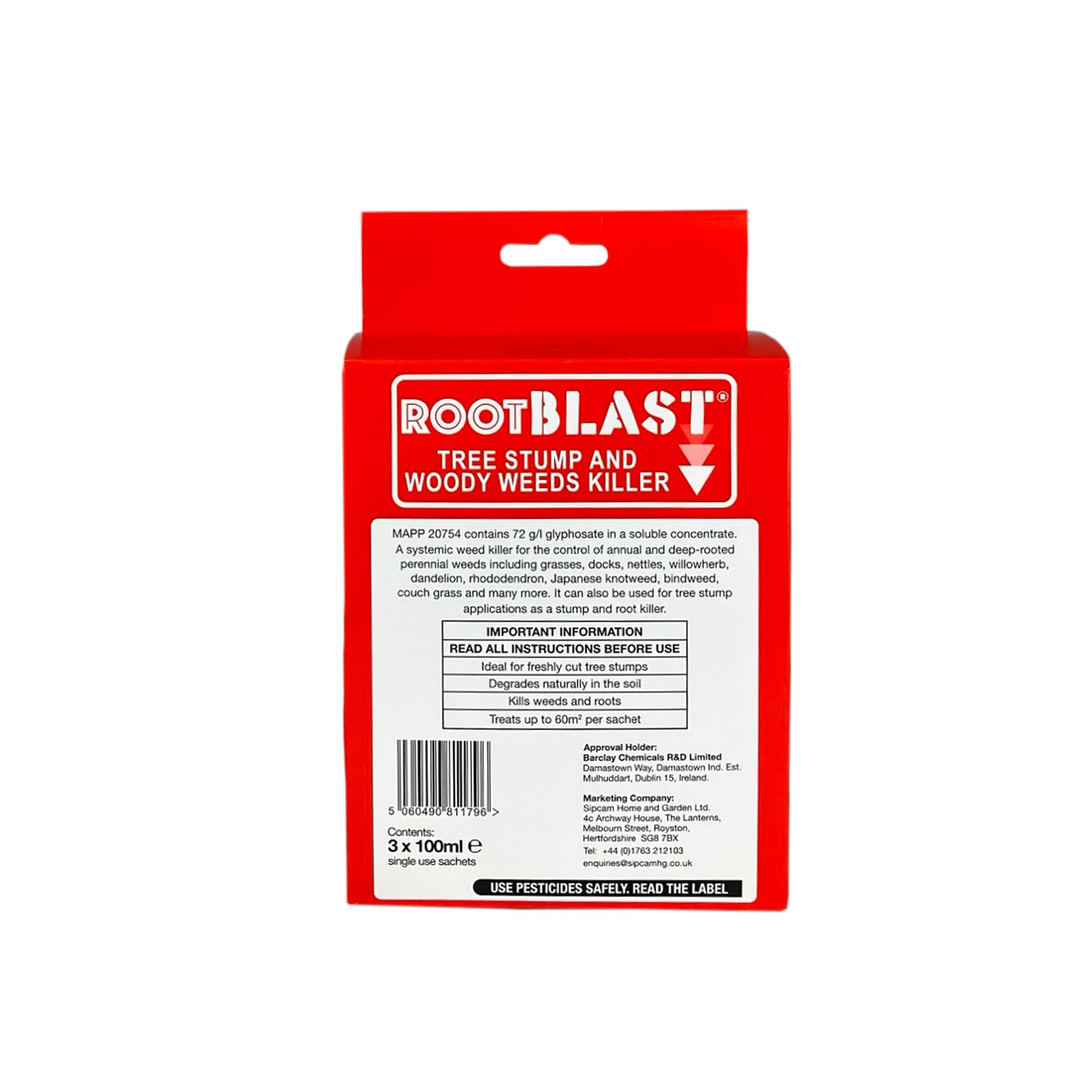 Rootblast | Tree Stump and Woody Weeds Killer- 72g/l Glyphosate for Effective Weed Control - Kills weeds down to their roots