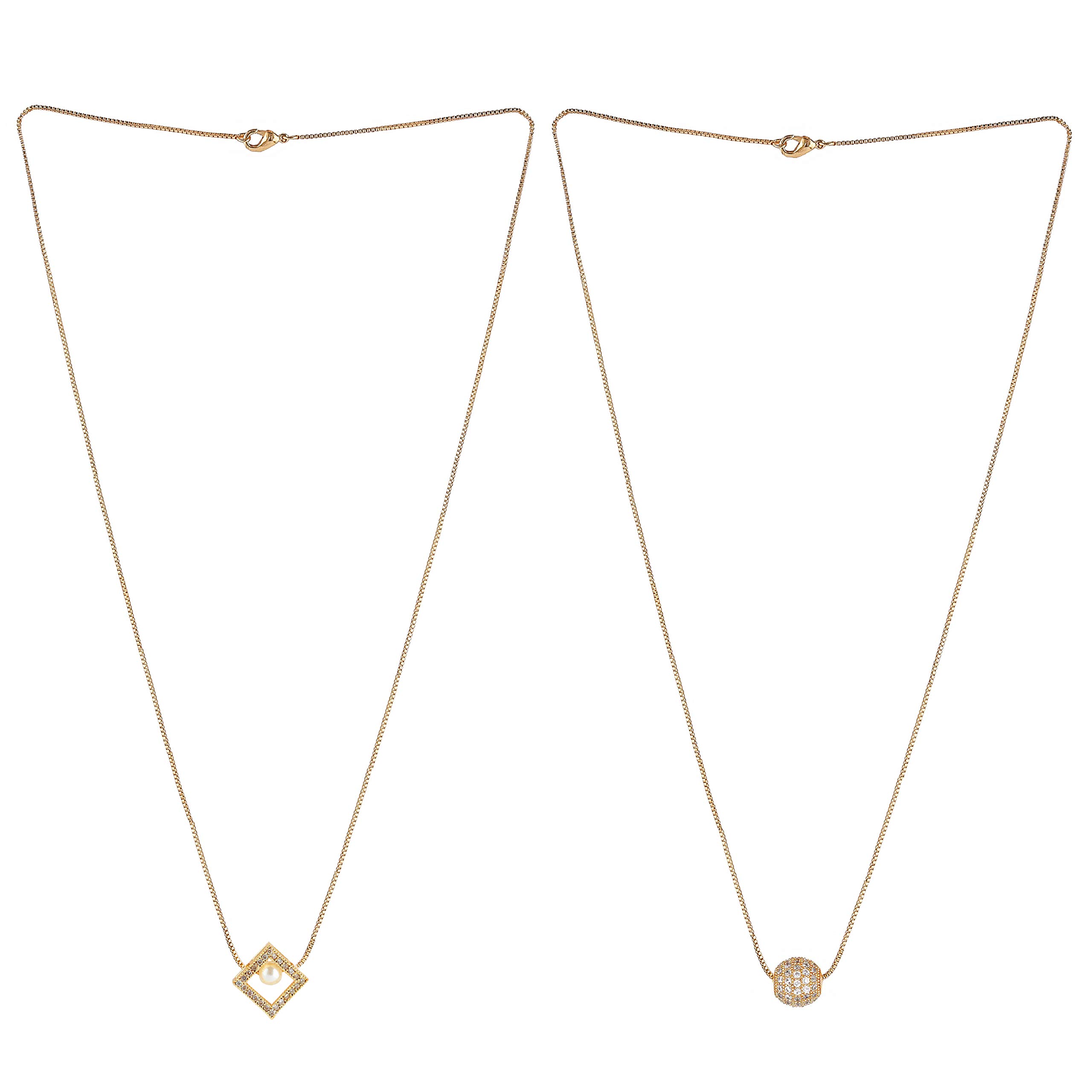 Brado Jewellery Gold Plated White American Pendant With Satari Chain Combo Of 2 Necklace Golden Chain Pendant for Women and Girls (B08SKF7JPV) Amazon Price History, Amazon Price Tracker