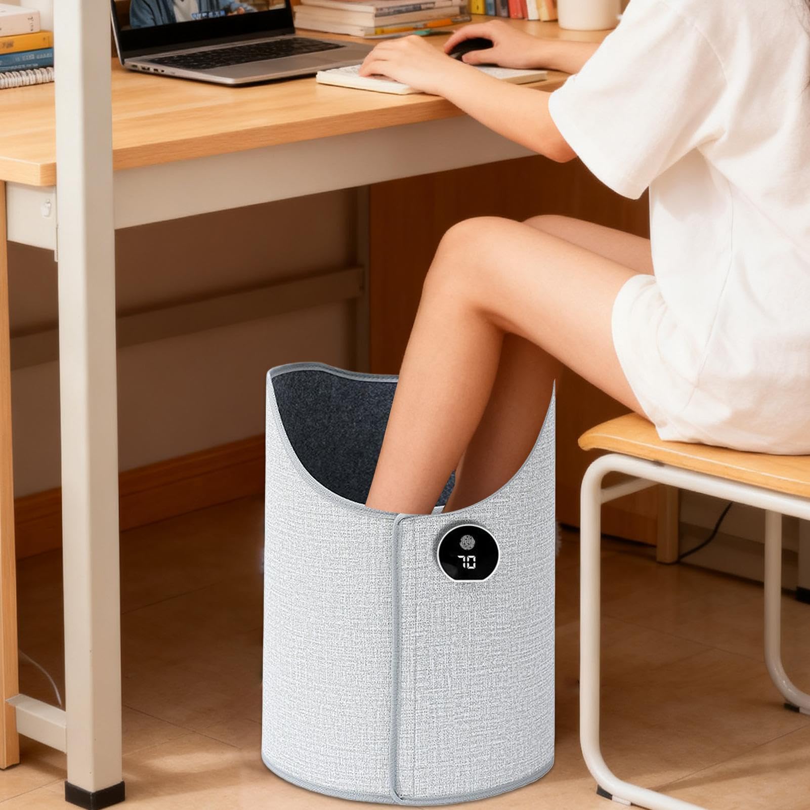 Scaldamuscoli e piedi sotto la scrivania, scalda gambe regolabile a 5 livelli, pieghevole, elettrico, per viaggi, interni, ufficio, stanza, campeggio, casa, camera da letto