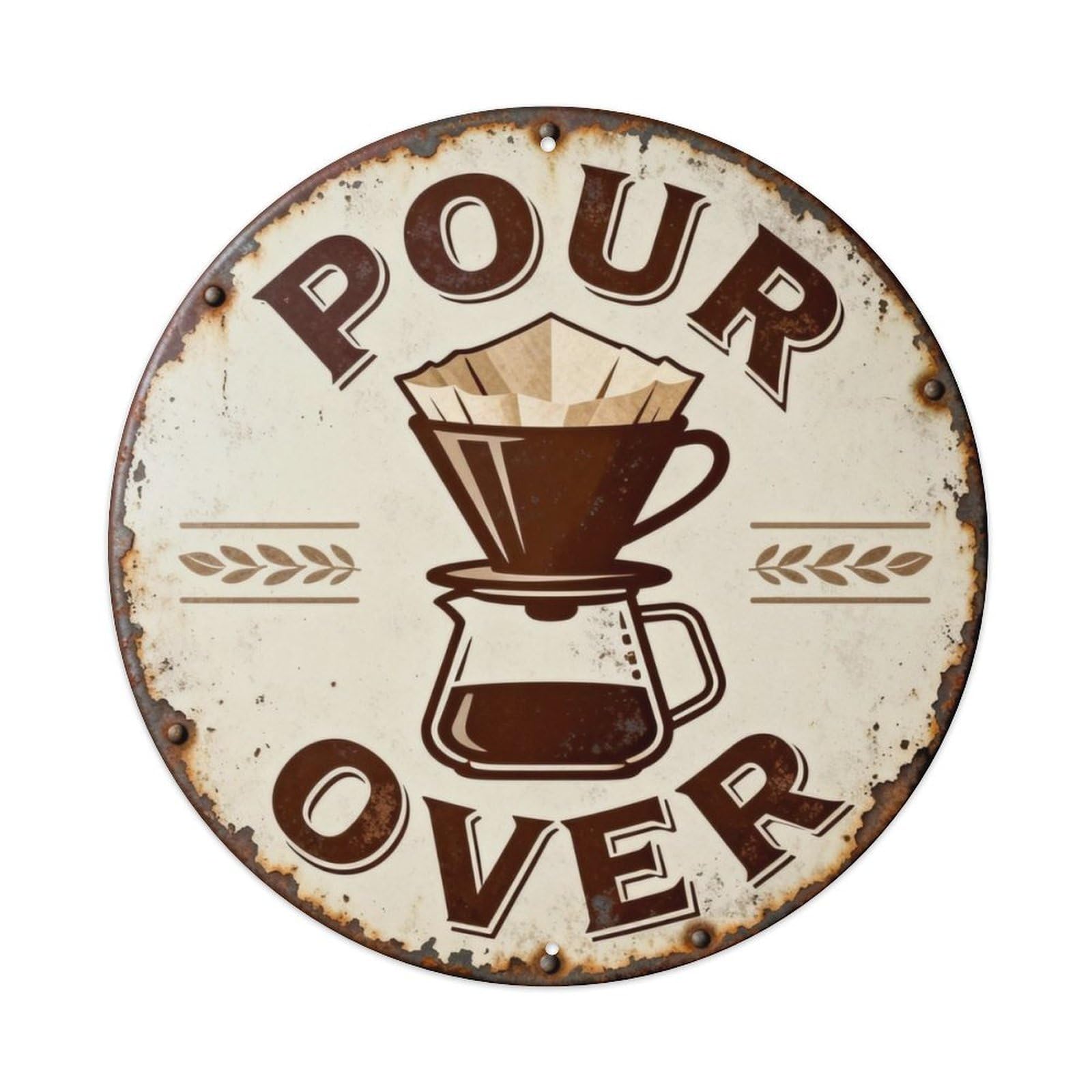 Pour Over Metal Tin Sign Plaque