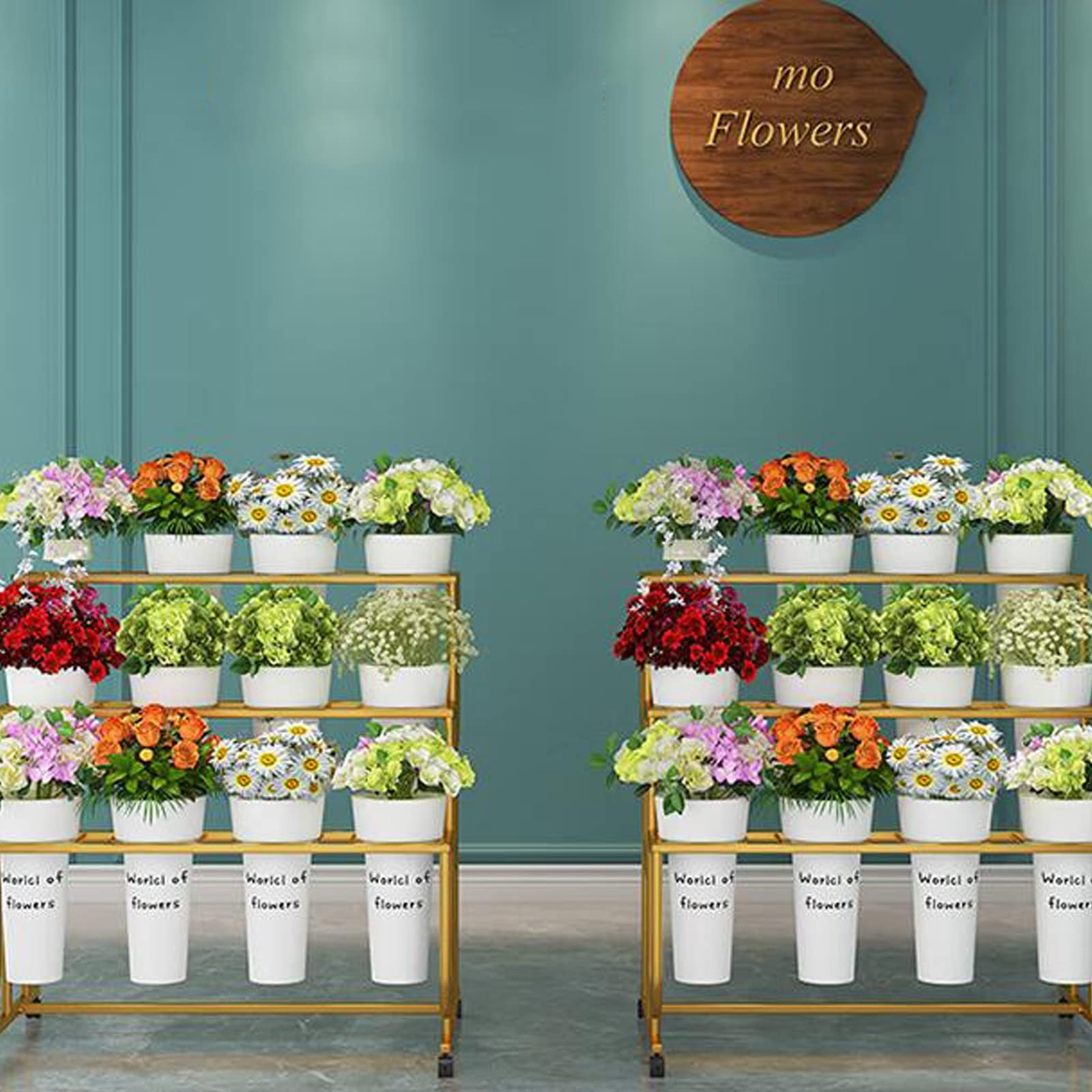 Supporto Per Fiori Con Secchi In Metallo - Espositore Per Bouquet Rustico Per Matrimoni E Giardino