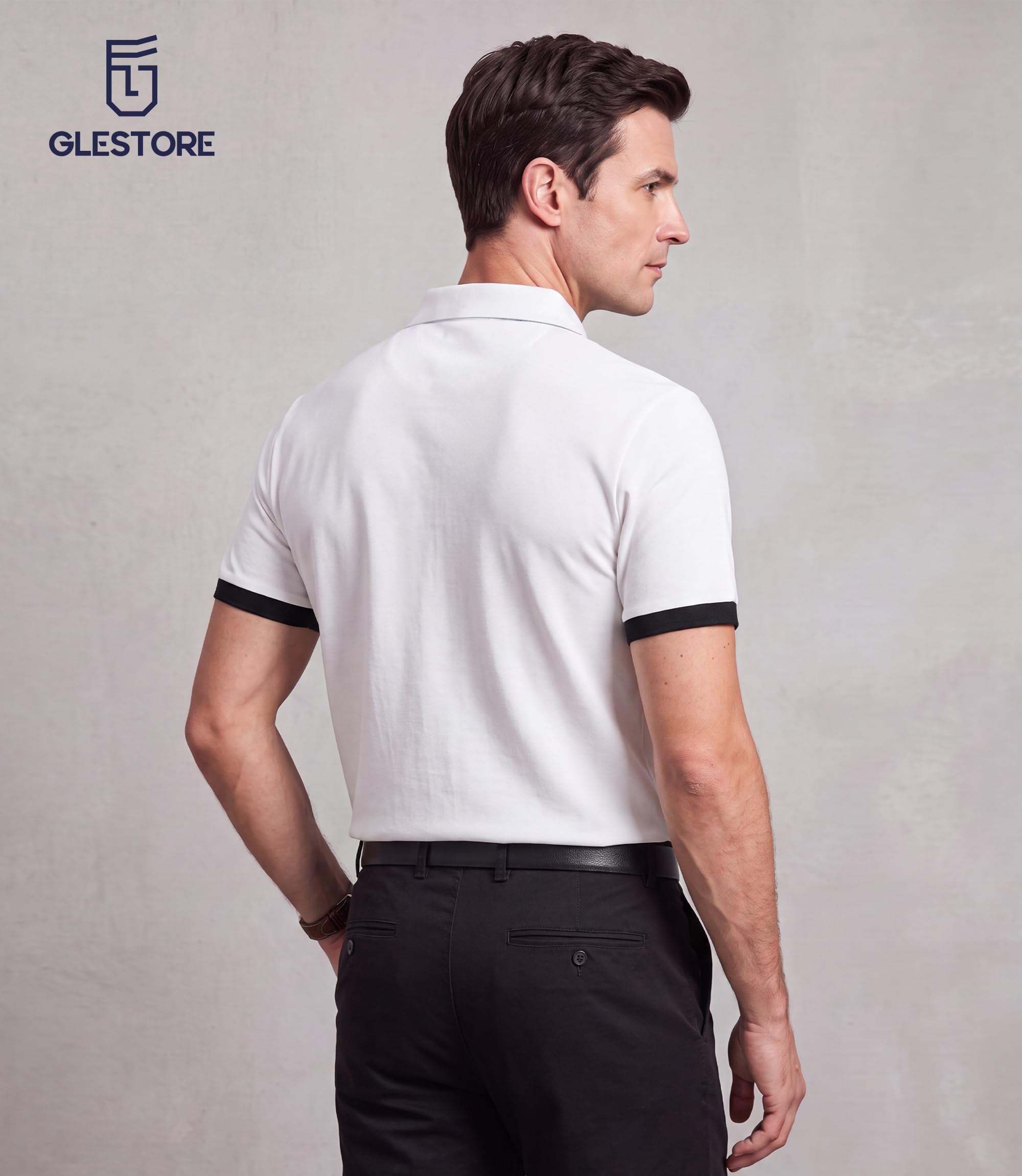 GLESTORE Polo Homme T Shirt Manche Courte Golf Tennis Casual Sport T-Shirt Coton Vetement