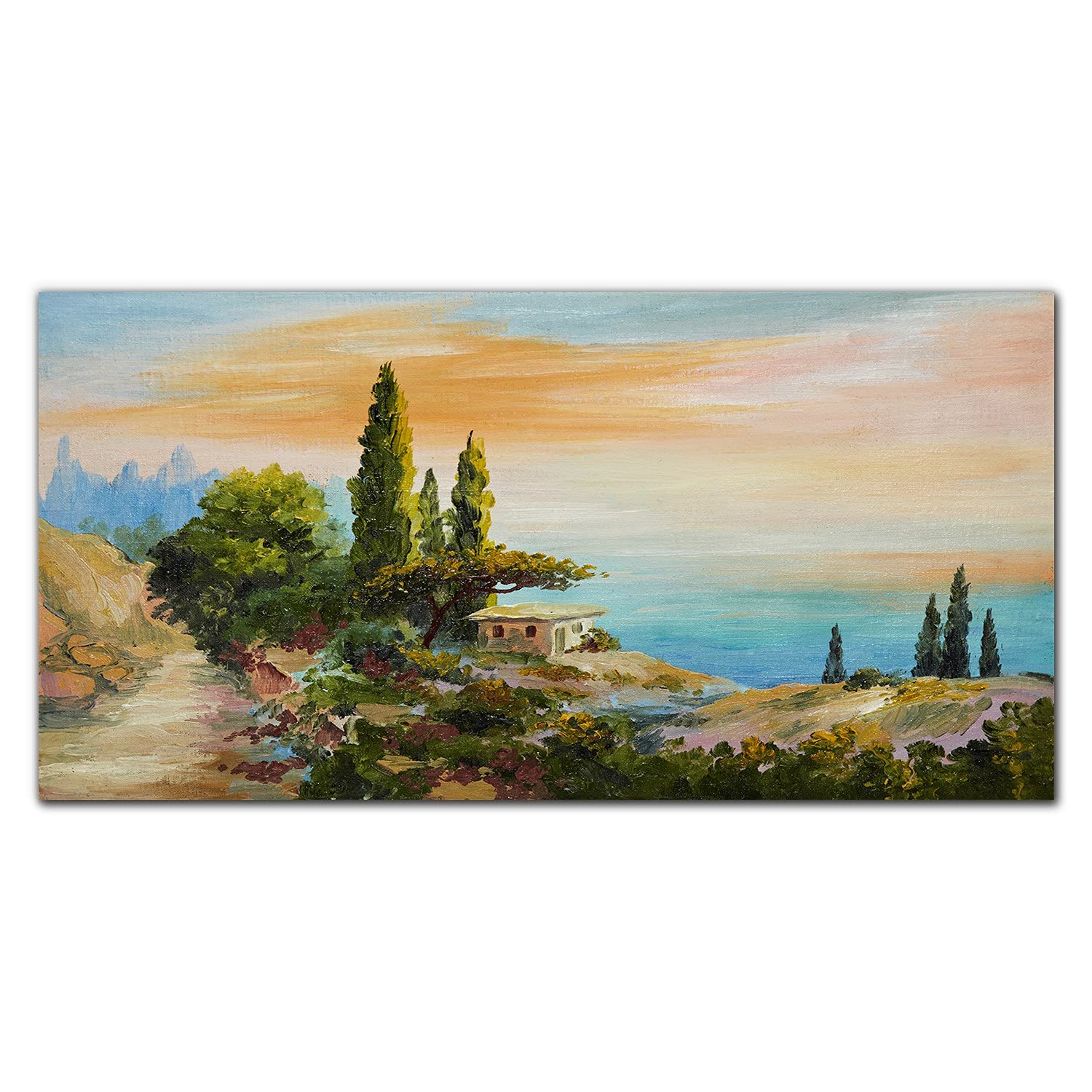 Crédence de cuisine 140x70cm en verre trempé adhésif motif sunset