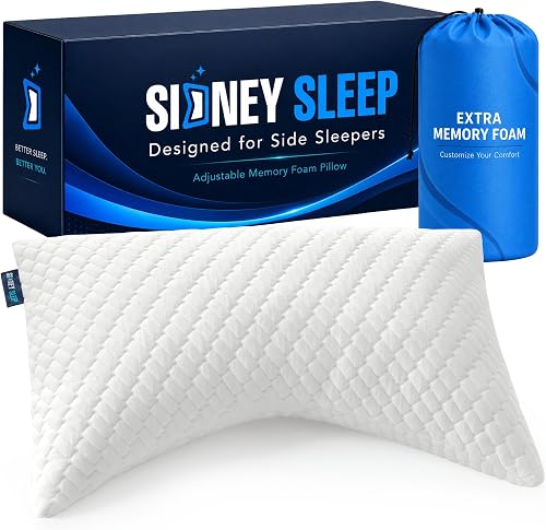 SidneySleep Adjustable Curved Pillow, Queen Size