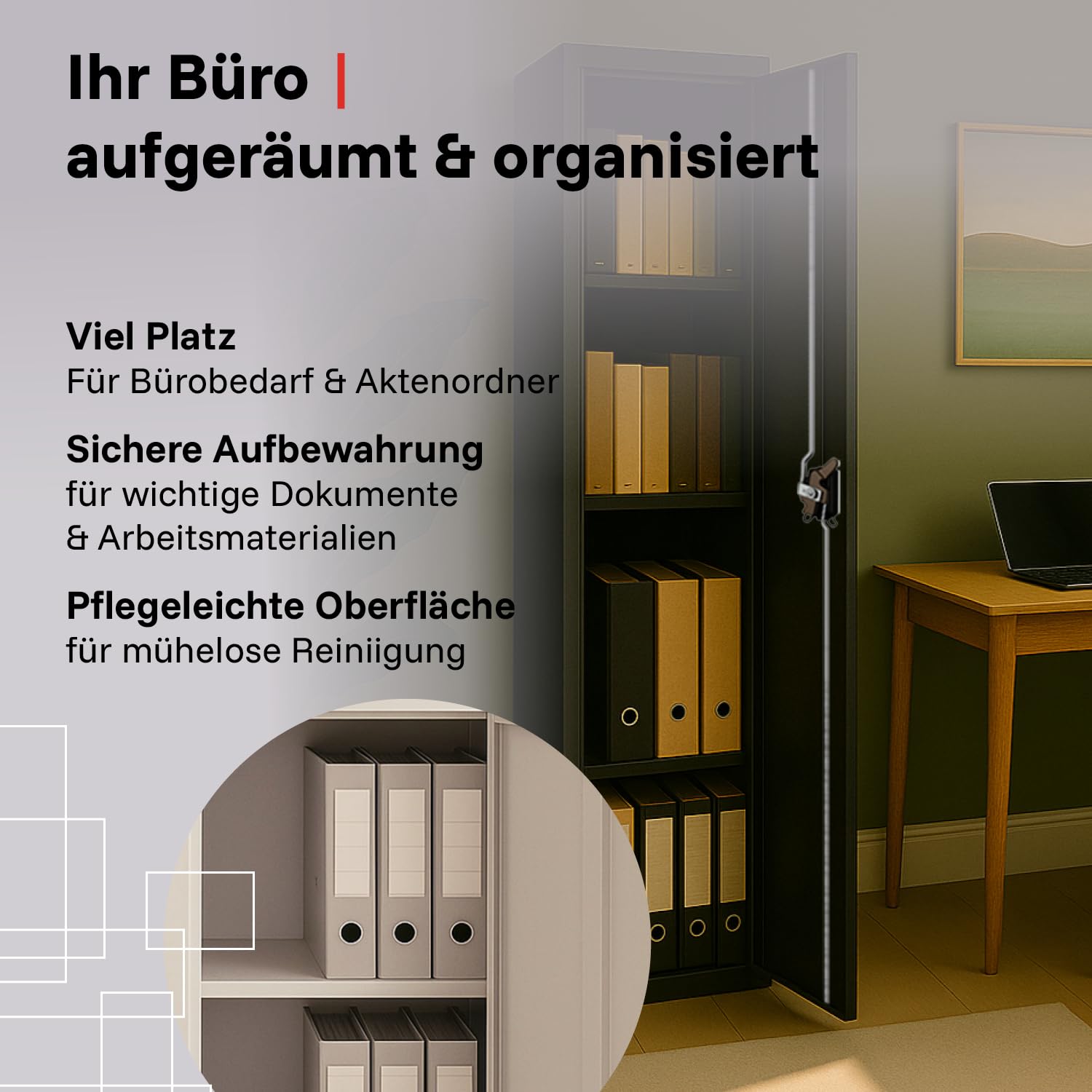 LagerZwei Mehrzweckschrank 185x50x50cm I Metallschrank, 4 Fachböden I Aktenschrank abschließbar I Robuster Allzweckschrank als Spind, Werkstattschrank & Kellerschrank I Stahlschrank anthrazit
