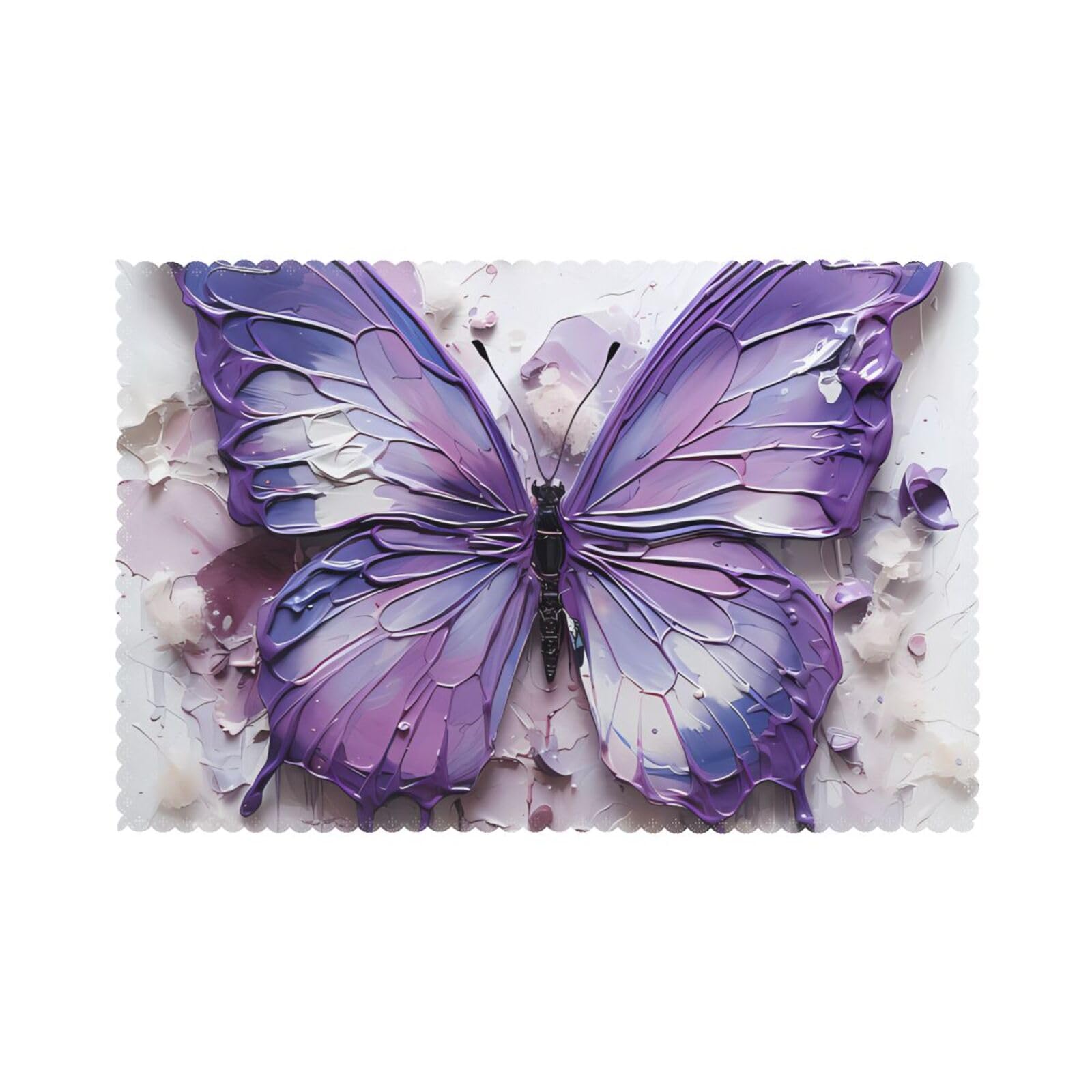 Purple Oil Painting Butterfly Placemats set of 6, insulated, washable, suitable for kitchen, dining room, parties, etc.