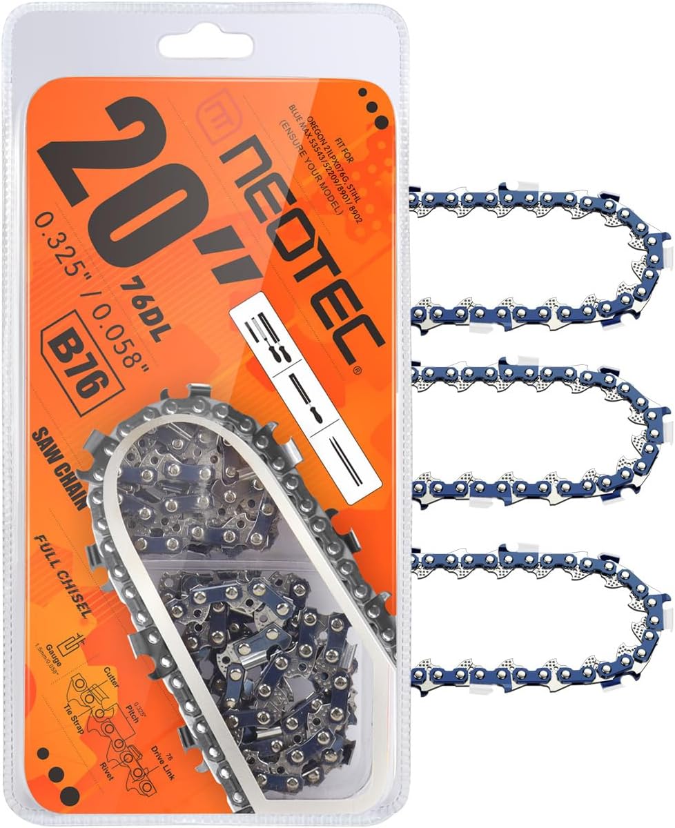 20 Inch chainsaw chain 325 pitch 0.058 gauge 76 drive links