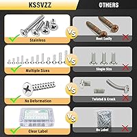 Vista 5 de Kit surtido de 900 tuercas y pernos para proyectos domésticos, kit surtido de tornillos de máquina de acero inoxidable, juego de tornillos surtidos