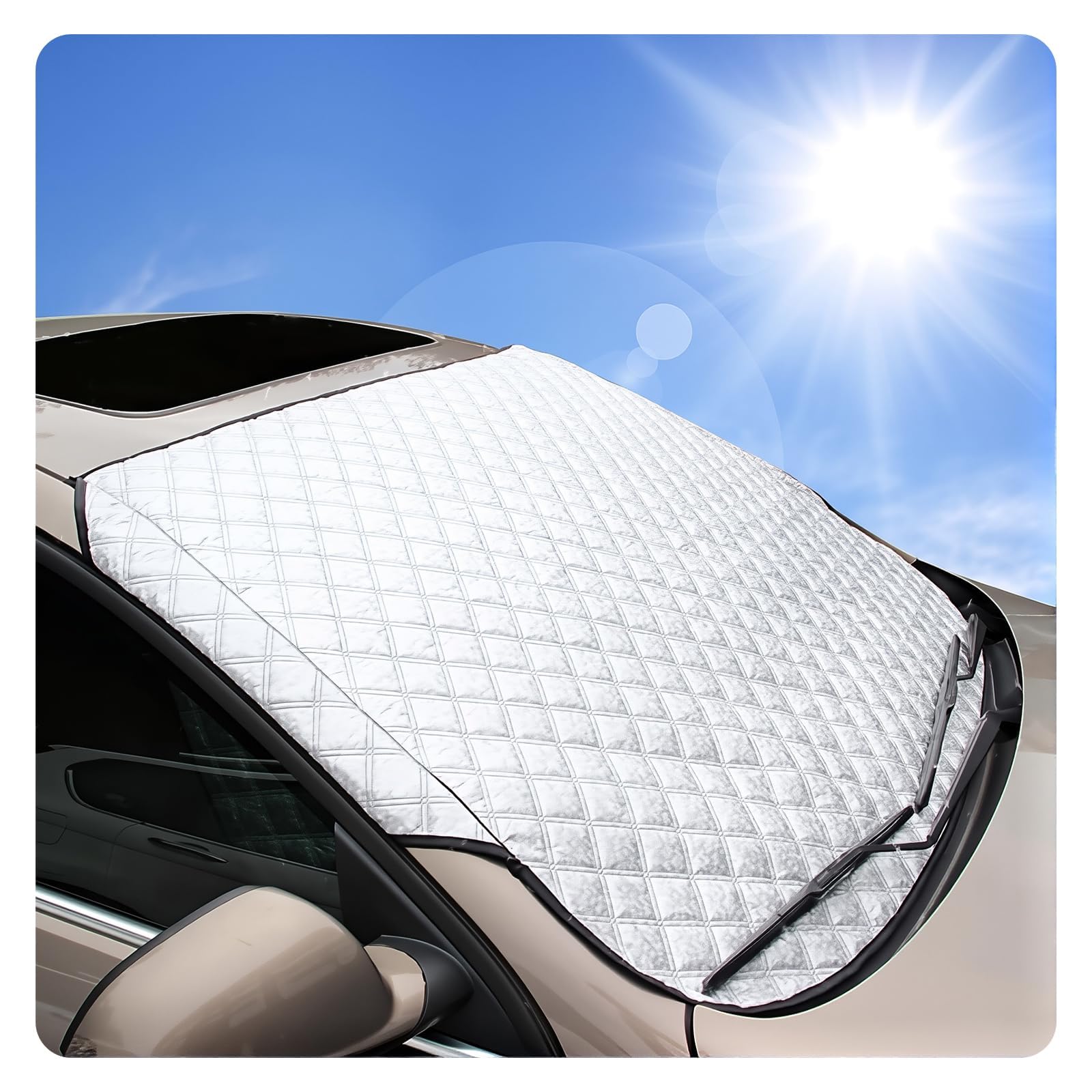 NYFDUAH Car Windscreen Cover for Volvo C30 2006-2013 All Weather Front Window Windshield Covers Esistent Snow Ice Frost Protective Cover