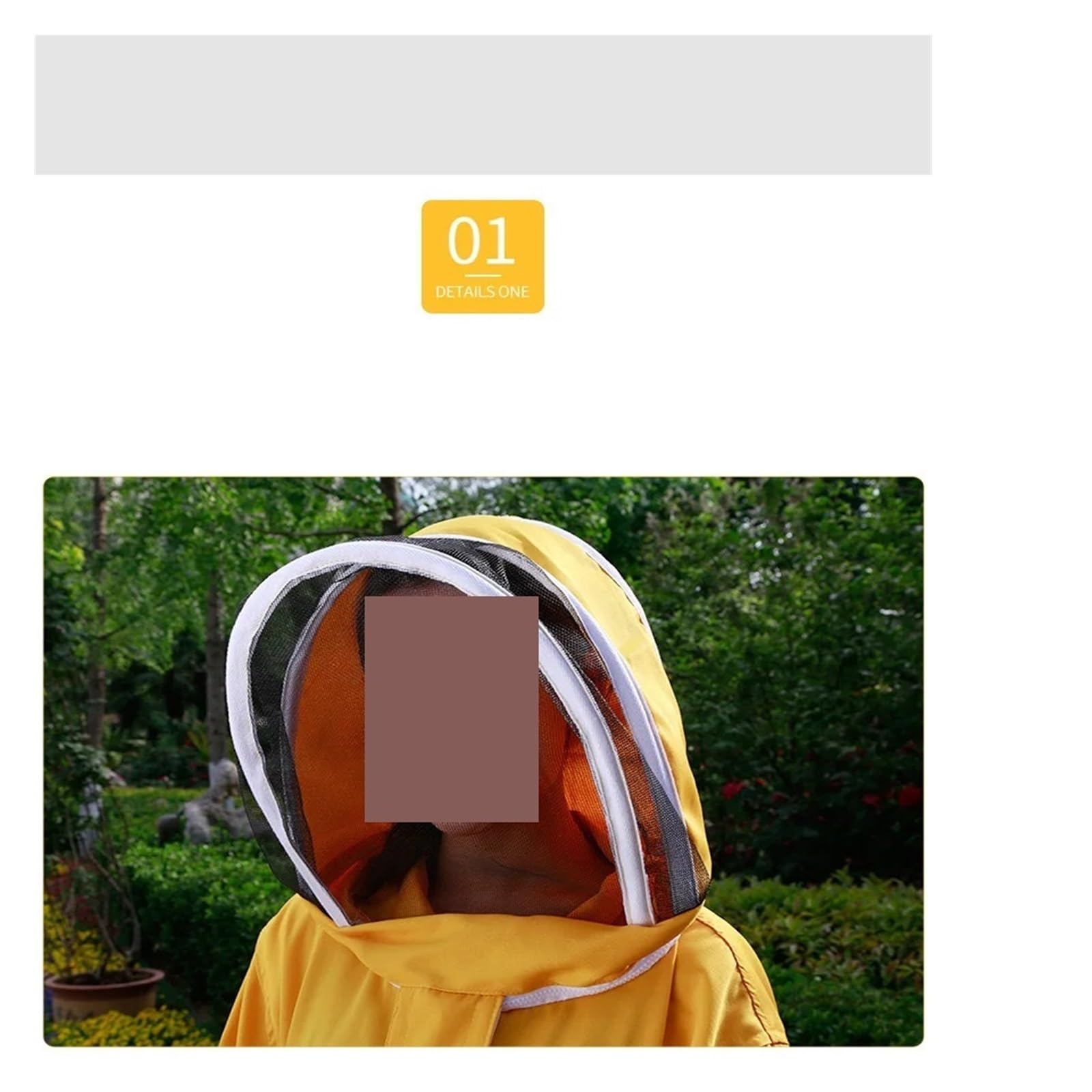 Costume d'abeille, Combinaison d'apiculture en coton avec fermeture éclair, voile de protection, vêtements d'apiculteur, équipement combinaison d'abeille(Giallo,XXL)