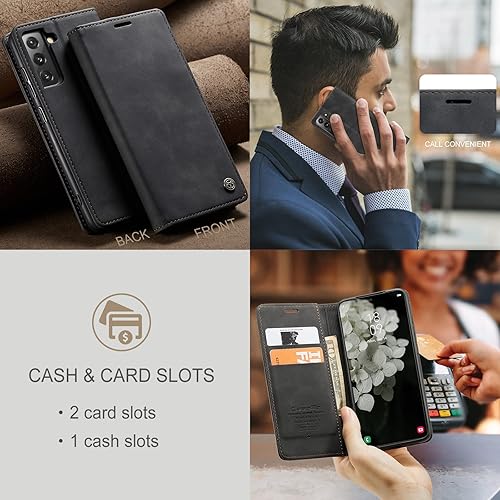 Miniatura 6 de SINIANL Funda de piel para Galaxy S22+ 5G, funda plegable con función atril magnético, ranuras para tarjetas, funda protectora para Galaxy S22+ 5G