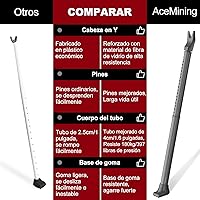 Vista 5 de AceMining Barra de seguridad para puerta mejorada y barra de patio deslizante, topes resistentes ajustables para el hogar, apartamento, viajes Gris