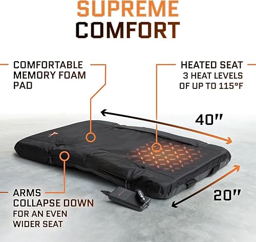 Miniatura 4 de Asientos de estadio con calefacción para gradas con respaldo de espuma viscoelástica  Batería USB incluida  3 niveles de calor mejorados  Silla