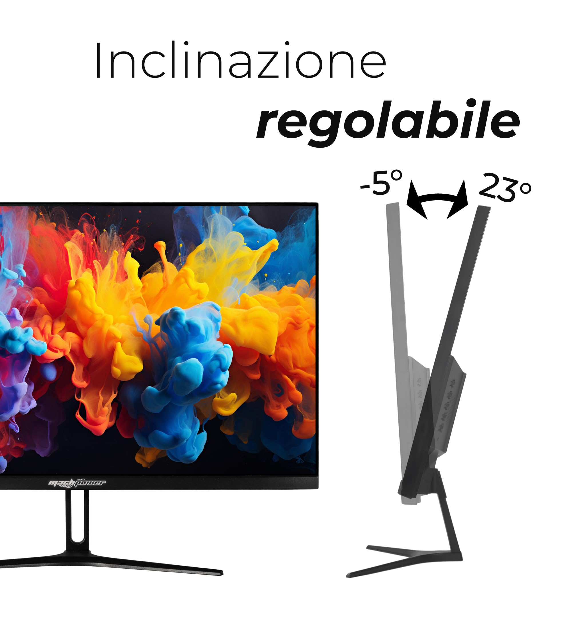 Monitor LED 23.8" IPS Full HD 1080p, 75Hz, Low Blue Light, Angolo di Visione 178°, Design Ultra Sottile per Casa, Ufficio e Multimedia (EB-FM24MIPS)