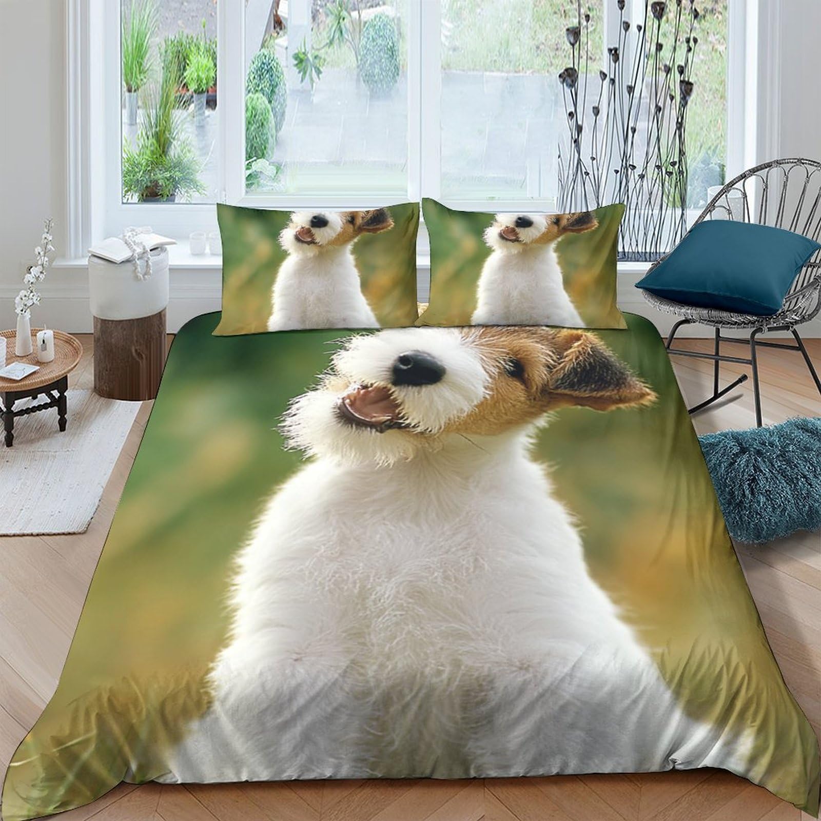 Ctjqhvkz Style-7 3D Printed Dog Portrait Fitted Sheet Microfiber Soft Non-Slip Mattress Cover Bedroom Decor For Home Dorm Guest Room Single（135X200cm）