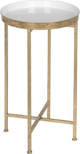 Miniatura 20 de Kate and Laurel Celia - Mesa redonda plegable de metal, negro con base dorada Dorado/Negro,Dorado/blanco,Negro -,Negro/Oro,Negro /Gris,Negro,