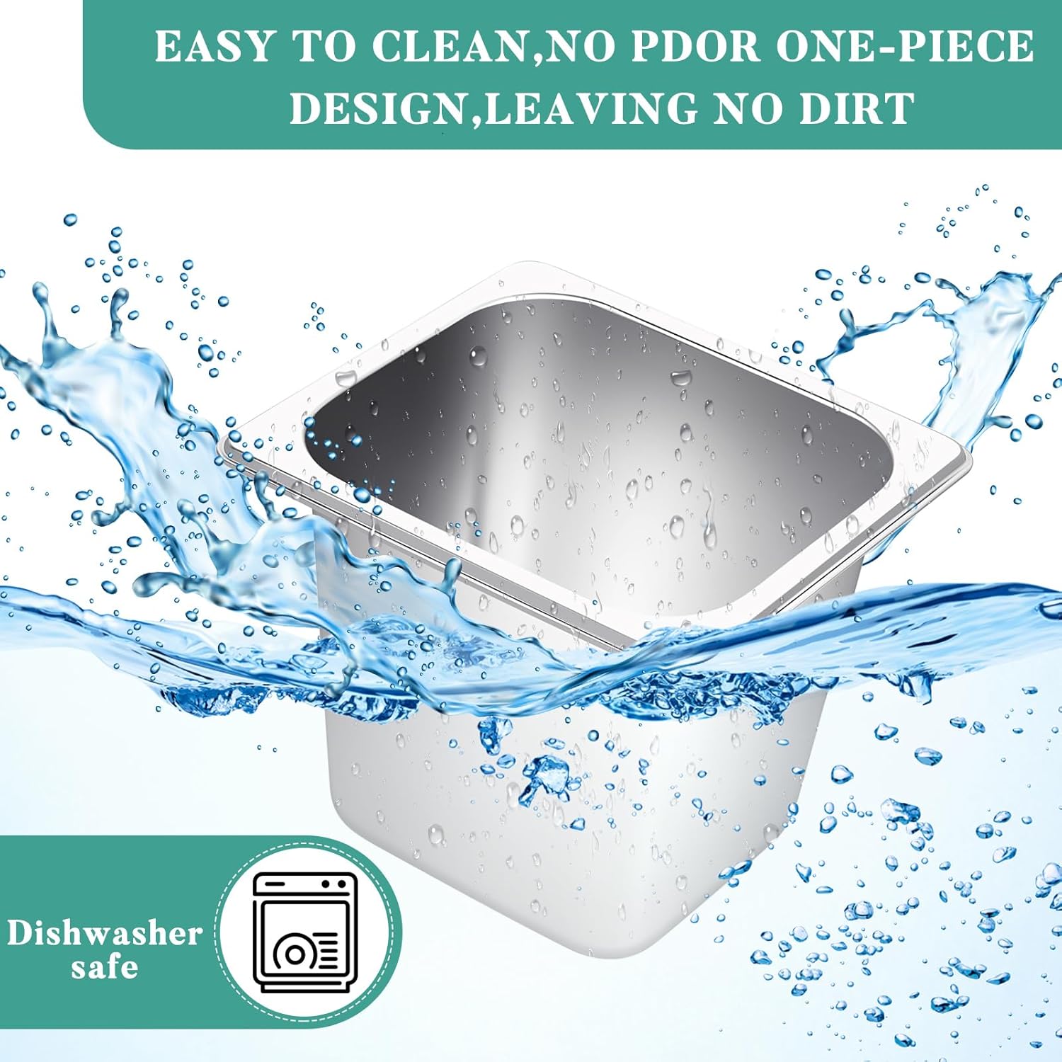 Jinei Steam Table Pan 1/6 Hotel Pan Stainless 201 Steel Size 6'' Deep Storage Catering Metal Commercial Food Pans for Kitchen Restaurant Buffet Party Supplies(8 Pcs) - Image 5