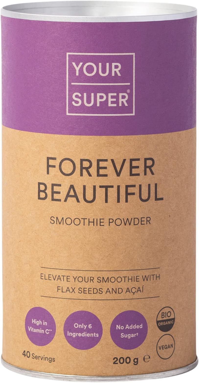 Your Super Forever Beautiful Superfood Powder – Glowing Skin, Healthy Hair, Hormone Balance, Antioxidants, Adaptogens - Organic Acai Berry, Maqui, Acerola Cherry, Maca Powder (40 Servings)