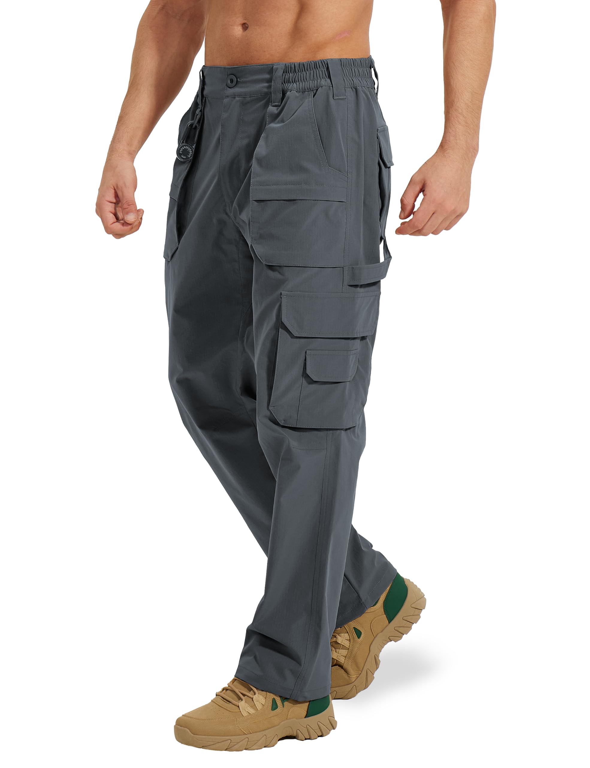 MOURCE Men's Work Utility & Safety Pants - Waterproof Ripstop Tactical Cargo Pants for Men, Grey