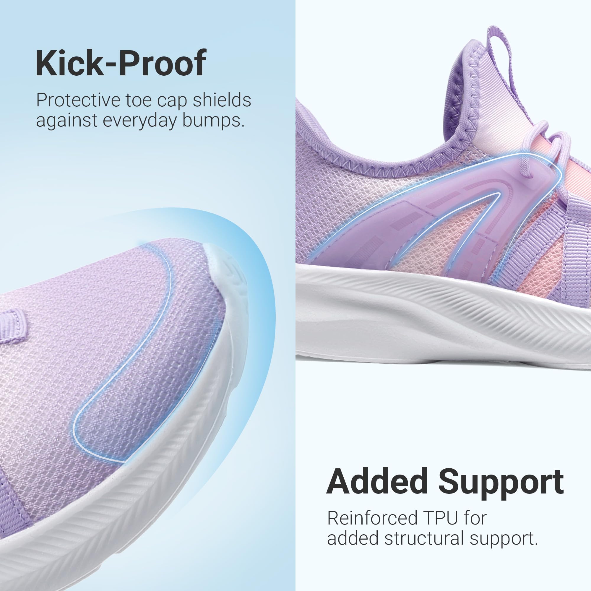 DREAM PAIRS Zapatillas Running Niños y Niñas | Malla Ultra Ligera de Colegio, Solo 105g, Calzado Fácil Sin Cordones, Suela TPR Flexible, Puntera Anti-Impactos