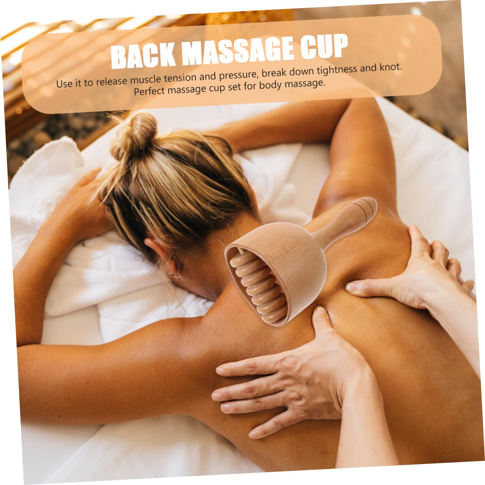 2 Stück-pack Holz Handmassage Roller im Becher Design Ergonomisch und Dehnend zur Rückenmuskulatur Entspannung und Faszienmassage Zuhause