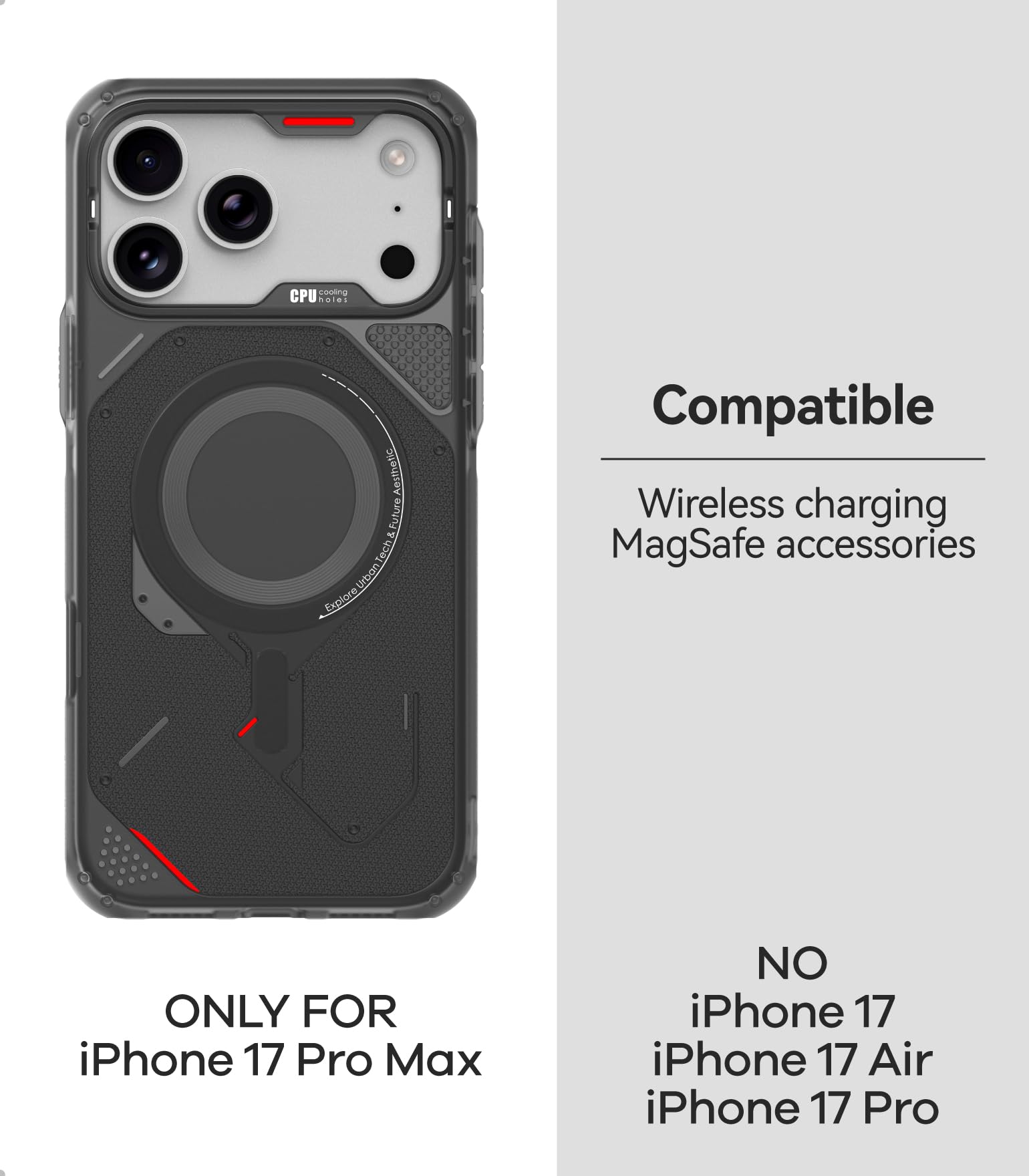 Aulumu Capa robusta A17 para iPhone 17 Pro Max | Compatível com