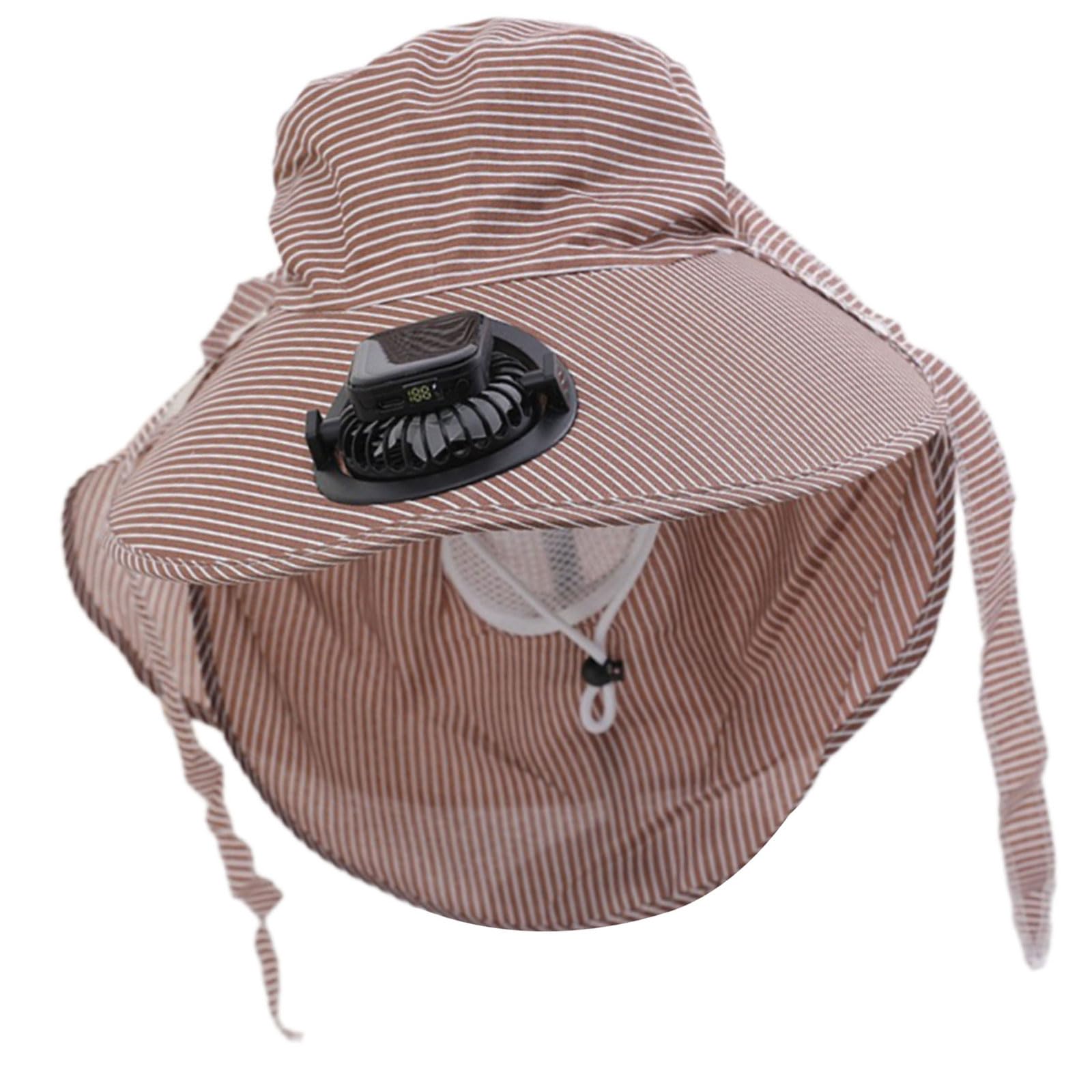 YUXITA Solar Powered Cooling Fan Hat With 3 Winds Speed and Rechargeable Battery For Outdoor Activity TeaPicking And Hiking