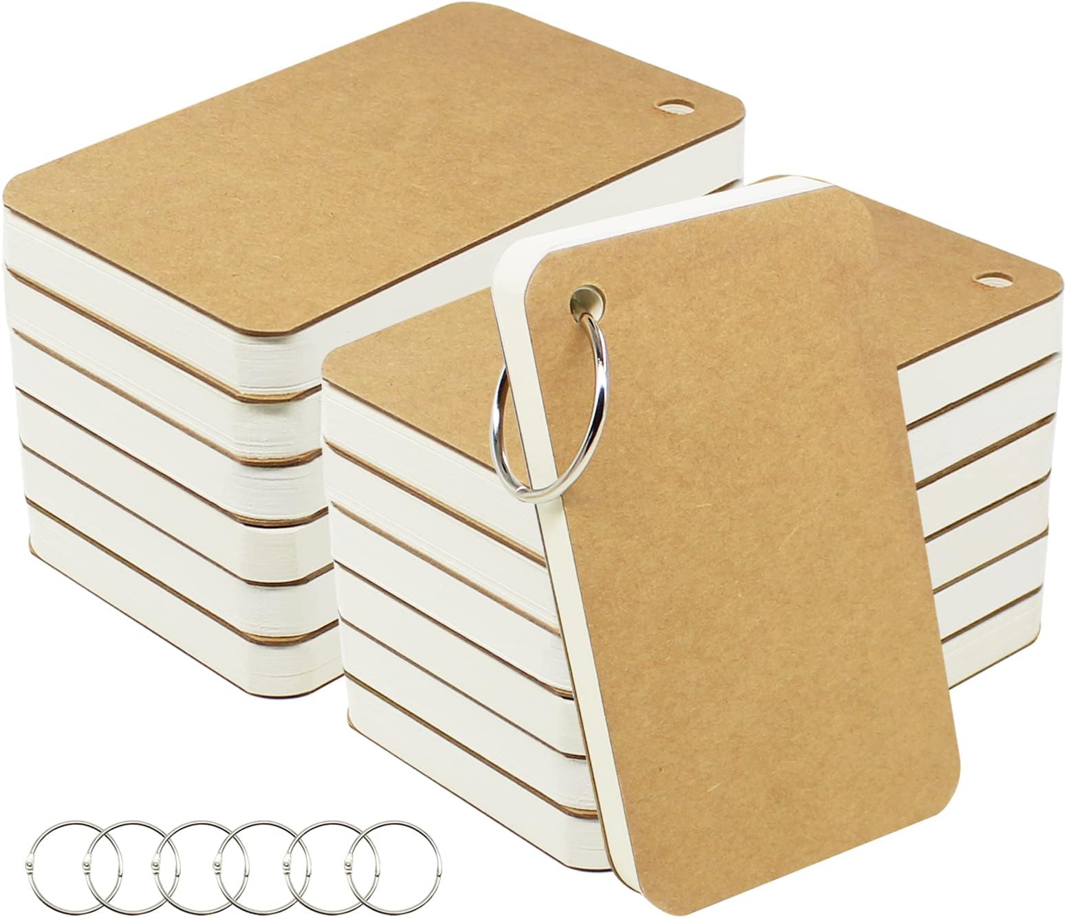 12 Pack 720 Pcs Revision Flash Cards 3 x 5 Inches, Easy Flip Flash Card Blank Study Index Cards with Binder Ring, Cute Flash Cards for Kids, School Studying