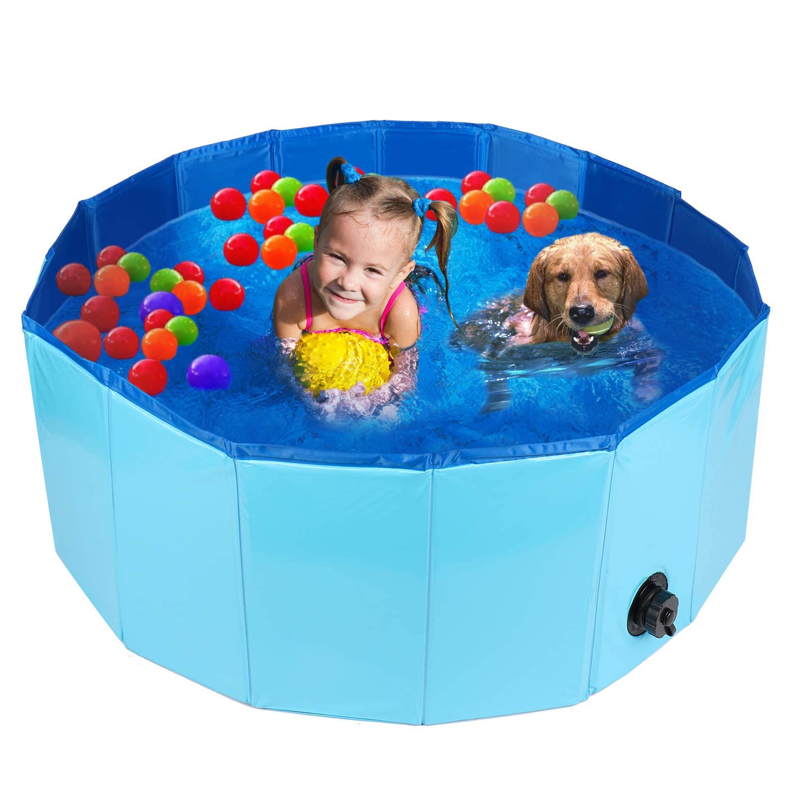 FREESOODog Swimming Pool Pet Paddling Pool Large Foldable Dog Bath Tub Portable Outdoor Gargen Pool for Puppy Cat Kids