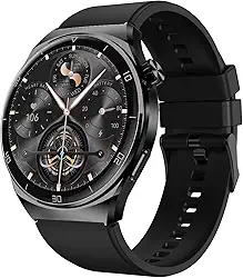 Smartwatch Aurafit Relógio inteligente para Homens, Tela Full Touch 1.43"AMOLED, IP68, Compatível com iOS e Android, 110+ Modos Esportivos, Assistente de Voz, Faz e Recebe Ligações