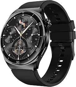 Smartwatch Aurafit Relógio inteligente para Homens, Tela Full Touch 1.43"AMOLED, IP68, Compatível com iOS e Android, 110+ Modos Esportivos, Assistente de Voz, Faz e Recebe Ligações